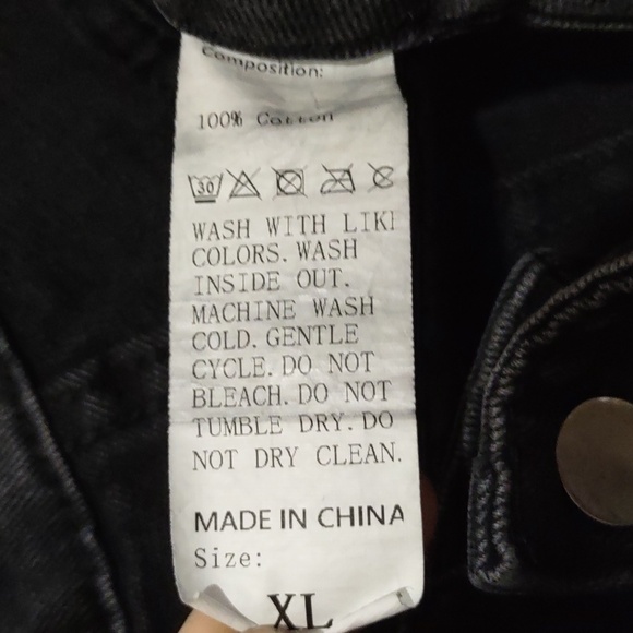 Black Goth Rock and roll emo pants black denim jeans for men size XL - Picture 8 of 14